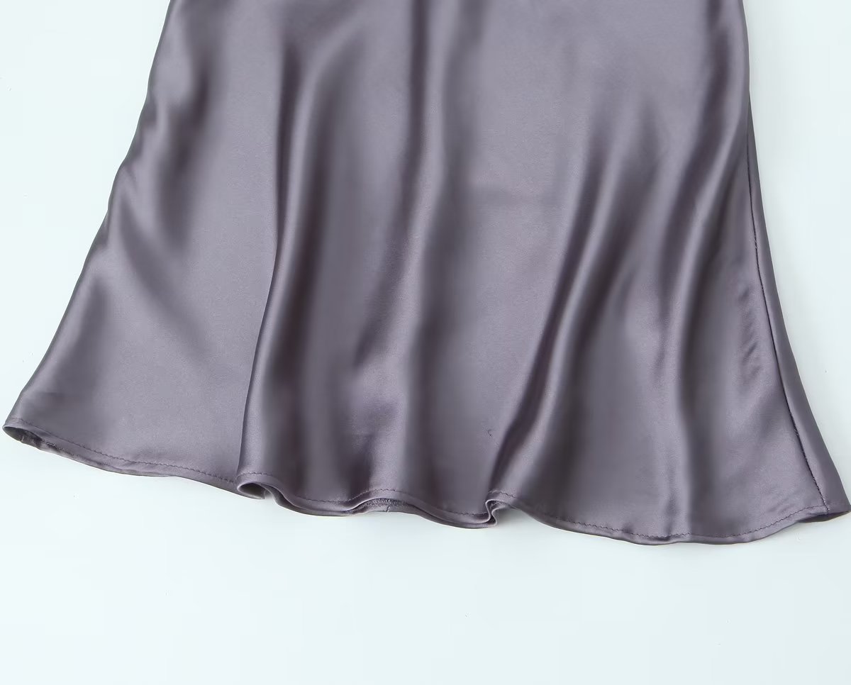 Women's European And American Style Silk Satin Texture Dress