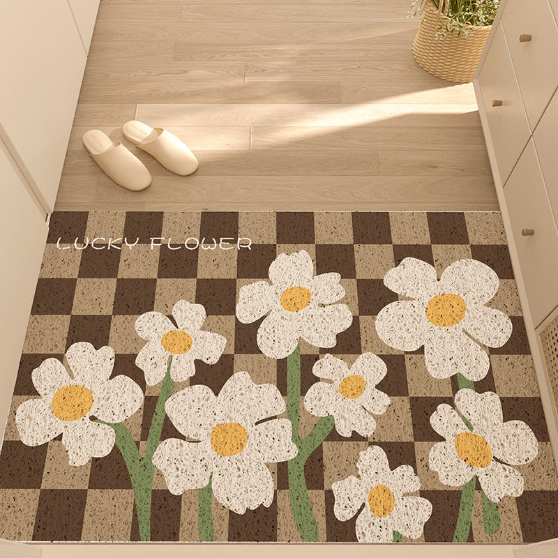 Floral Outdoor Silk Floor Mat