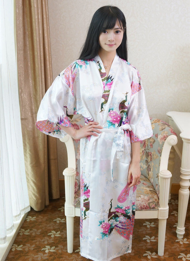 Fashion Sexy Simulation Silk Ladies Nightgown