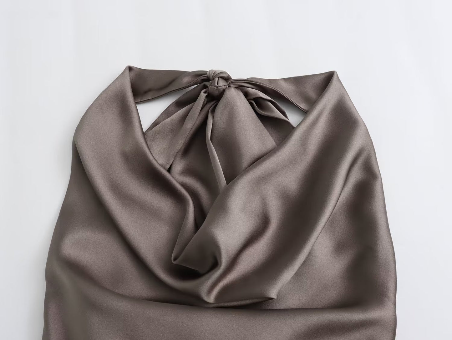 Women's Elegant Silk Satin Texture Hanging Collar Top