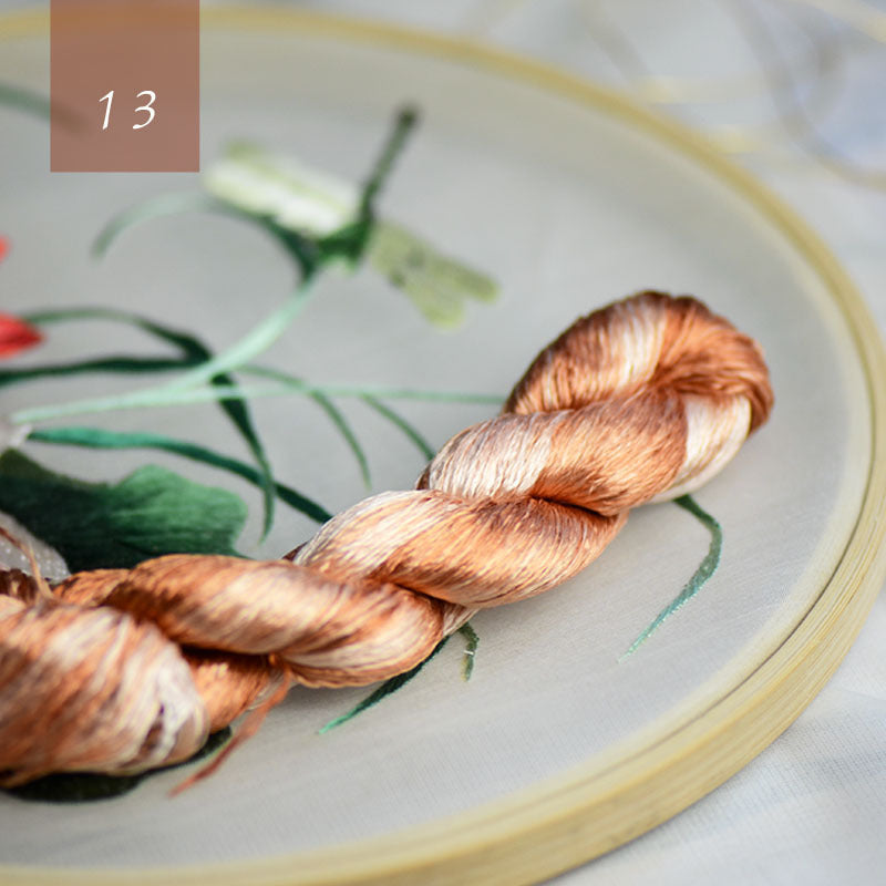 Famous Ancient Embroidery Art Silk Gradient Embroidery Line