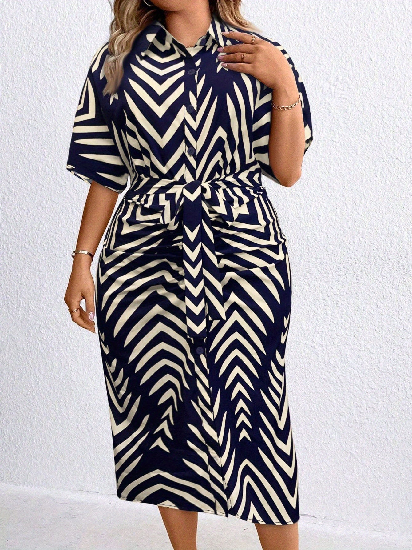 The PetalEase Belted Dress