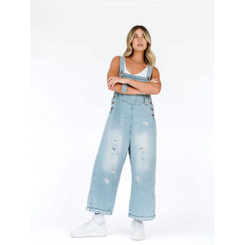 Vintage Rebel Wide-Leg Overalls