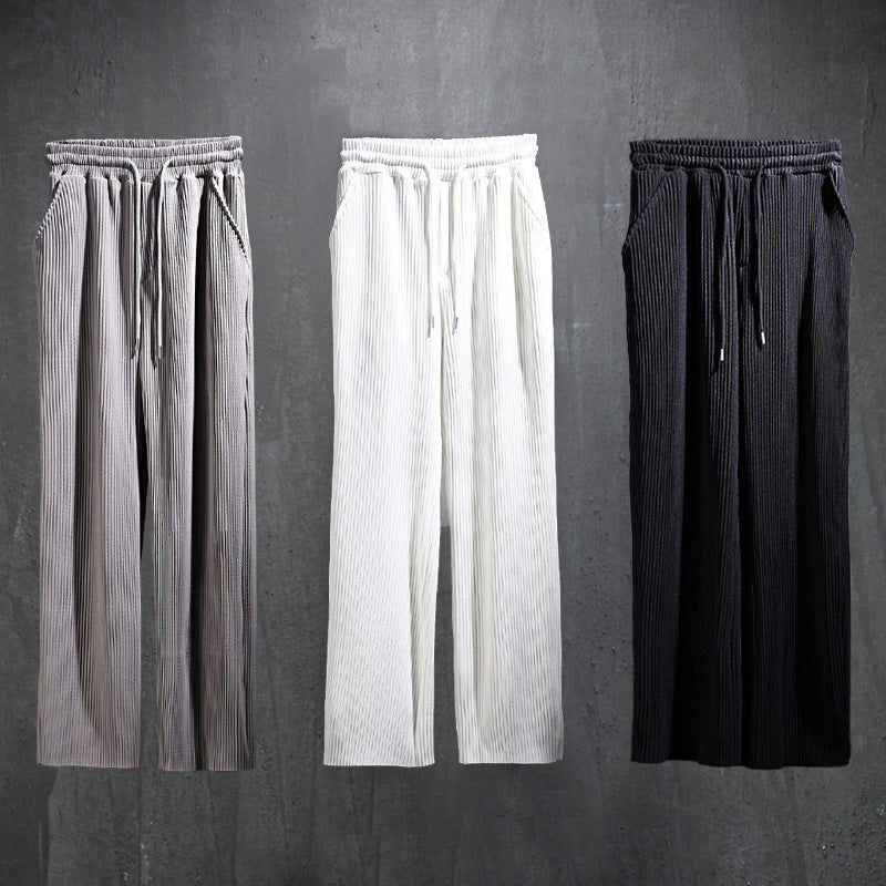 Ice Silk Vertical Pants Men's Loose Sports Casual
