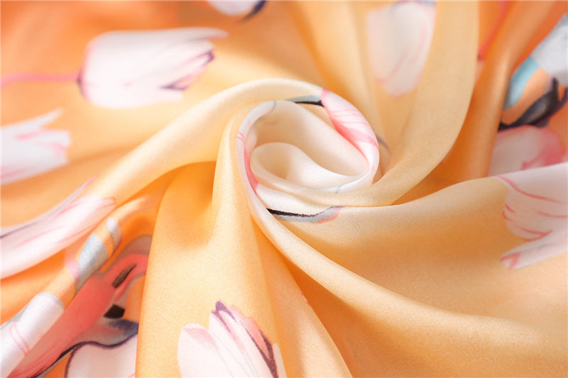 Floral fashion all-match silk scarf
