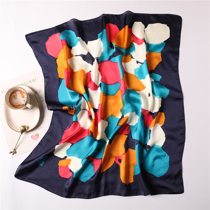 Personalized printed satin silk graffiti scarf