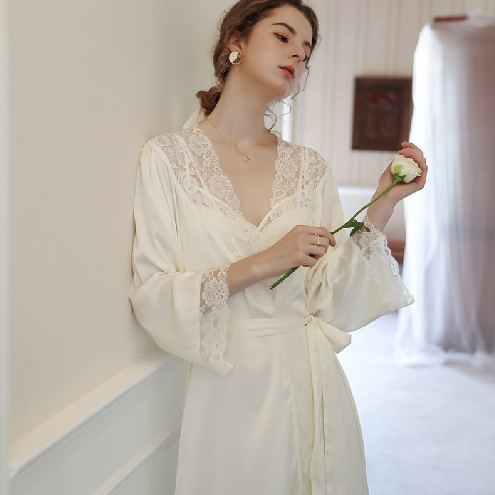 Women's Sexy Ice Silk Suspender Pajamas