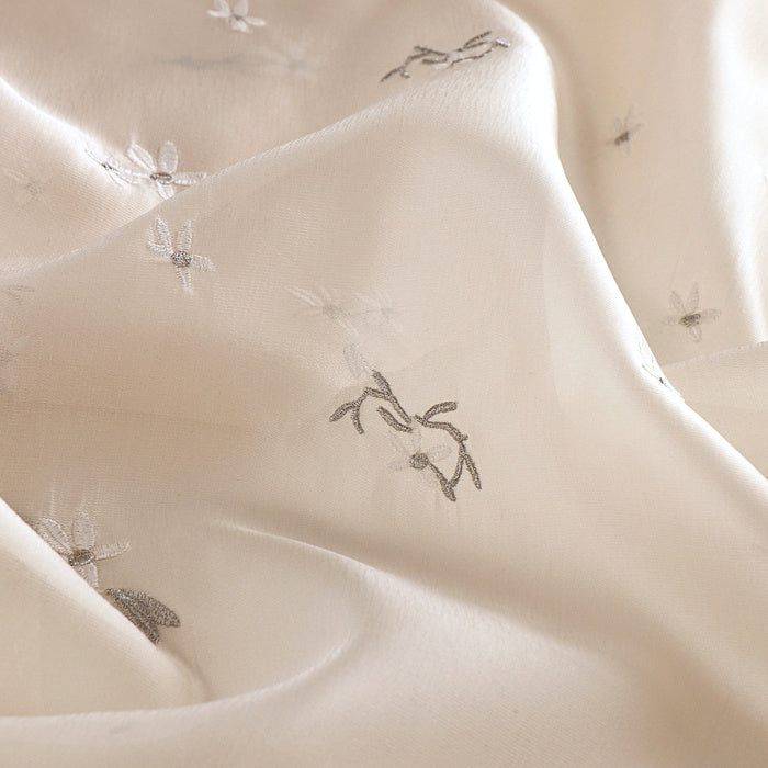 Embroidered Fabric Bright Silk Bark Wrinkled Clothing