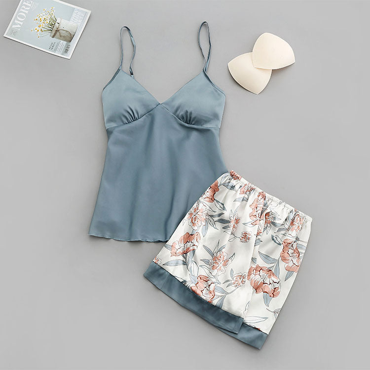 Ice silk print home service suit