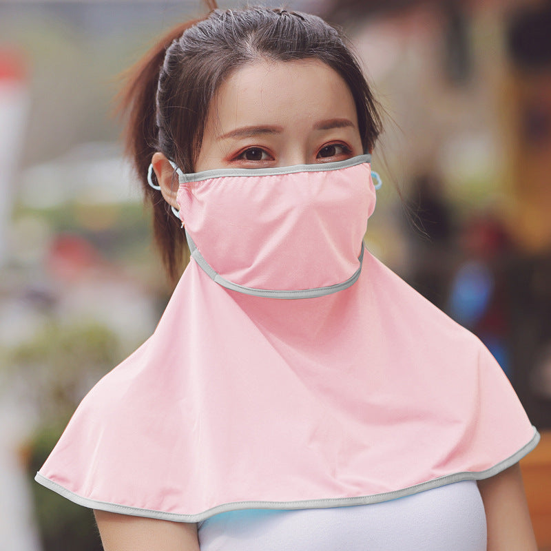 Sunscreen ice silk drinking mask women