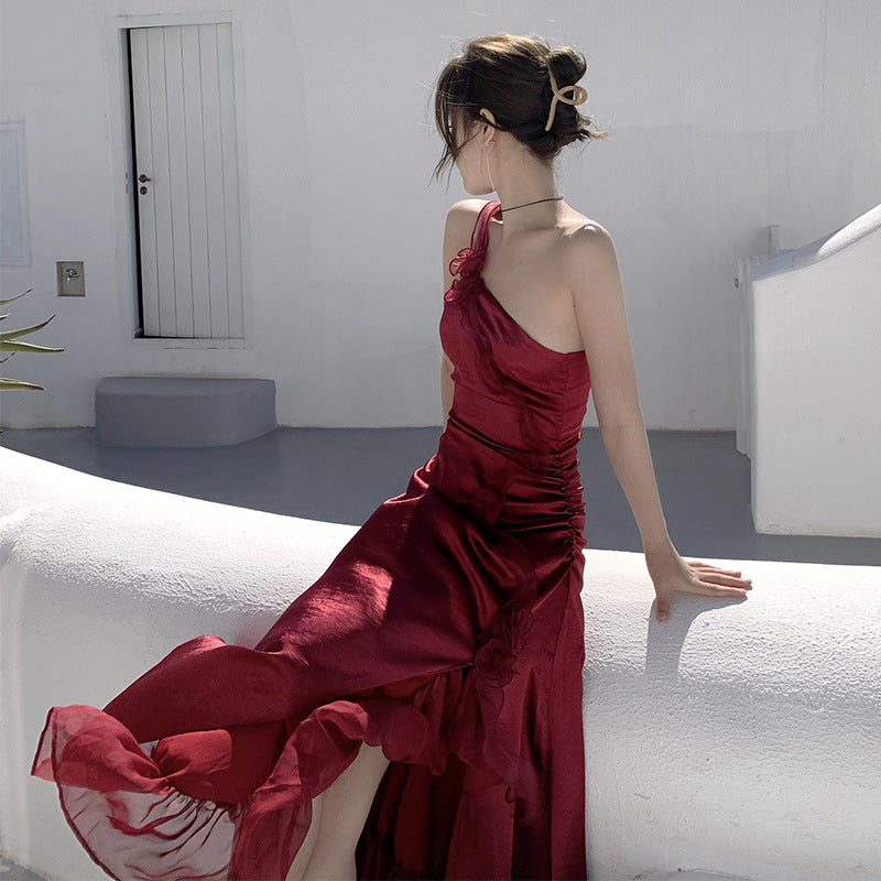Silk Smooth Satin Suspender Dress