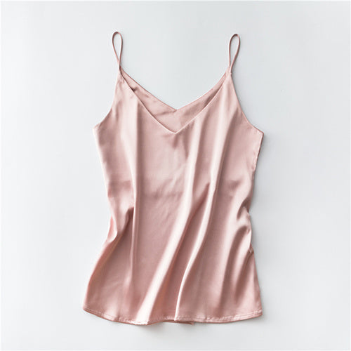 Women's short sleeveless ice silk top