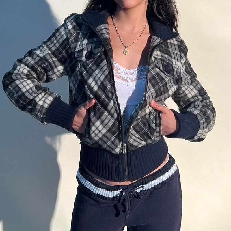 HeritagePlaid Turtleneck Coat
