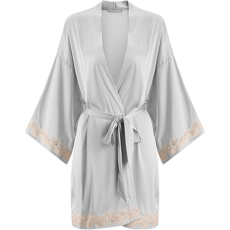 Summer female ice silk nightdress