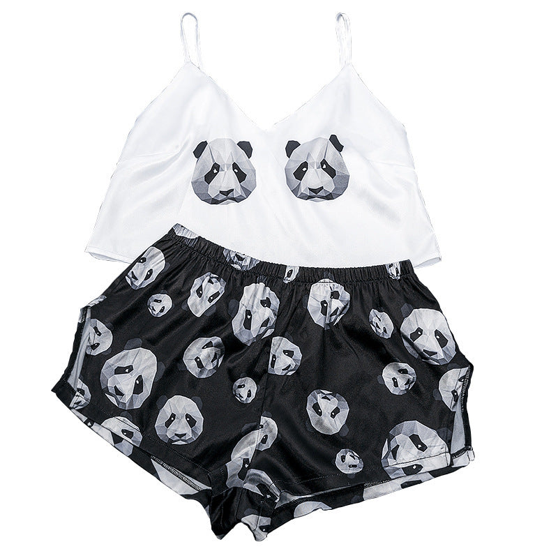 Women's silk print pajamas