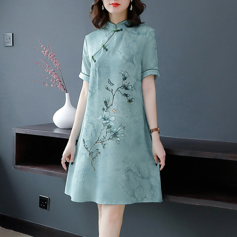 Silk dress noble self-cultivation temperament cheongsam