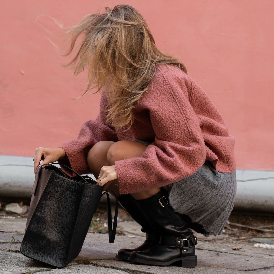 LustraBead Leather Sweater Coat