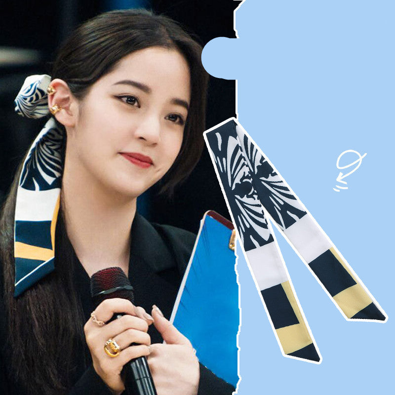 Retro Silk Scarf Headband Female Tying Hair