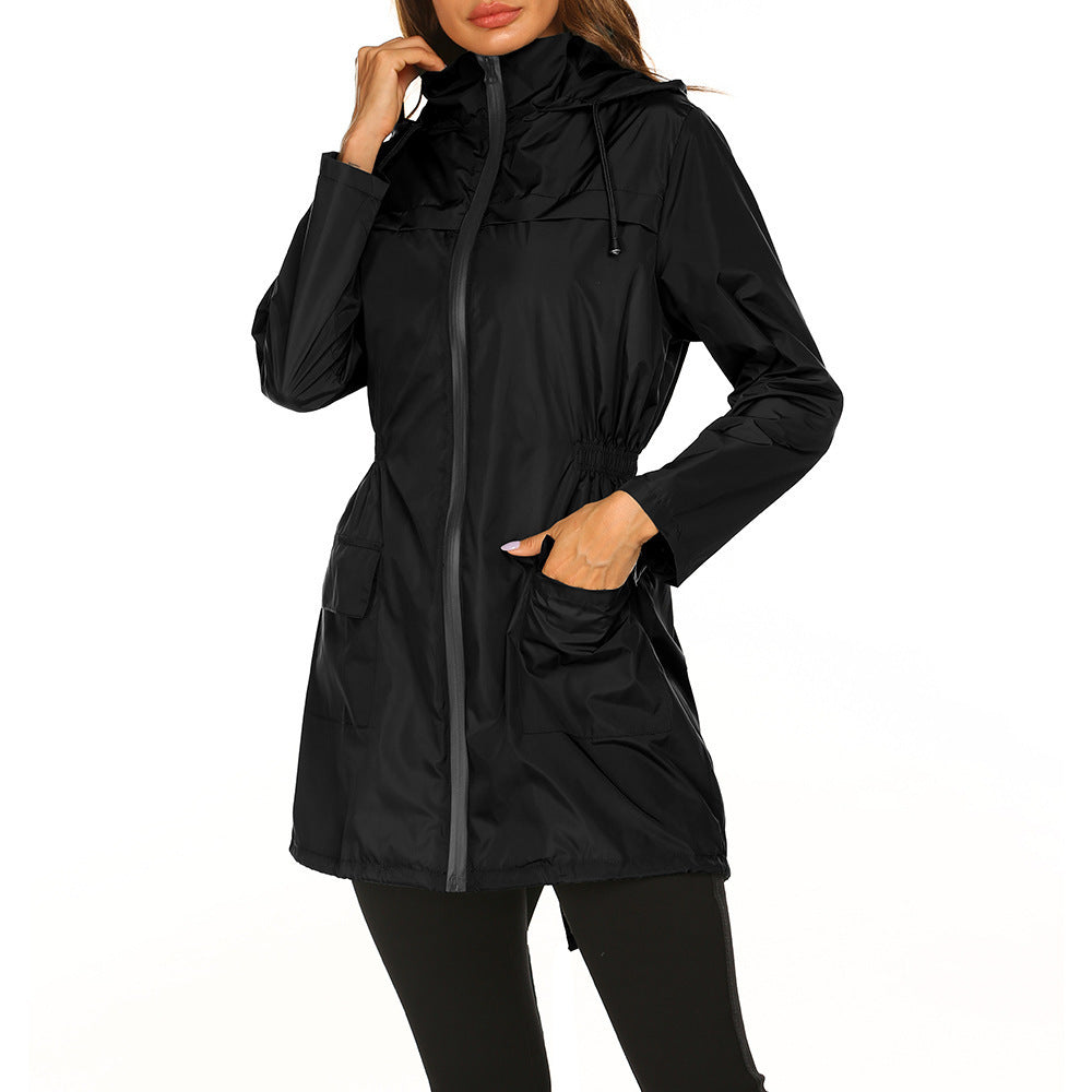 Skyline Waist-Tie Hooded Raincoat