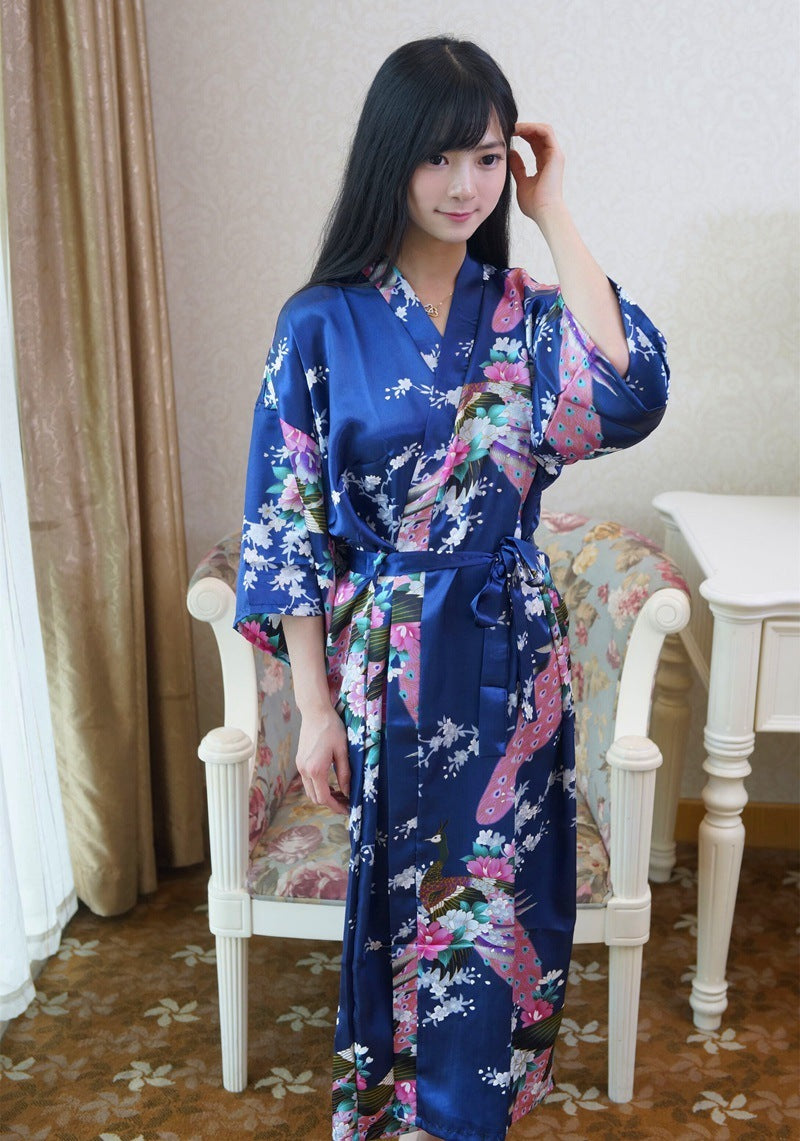 Fashion Sexy Simulation Silk Ladies Nightgown