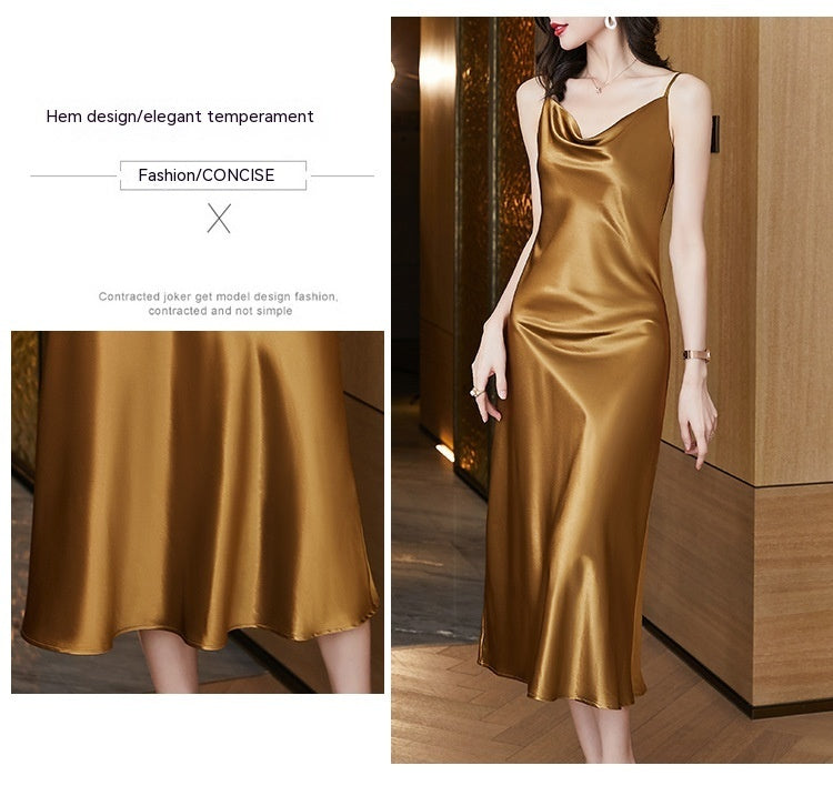 Women's Summer Plus Size Silk Satin Dress