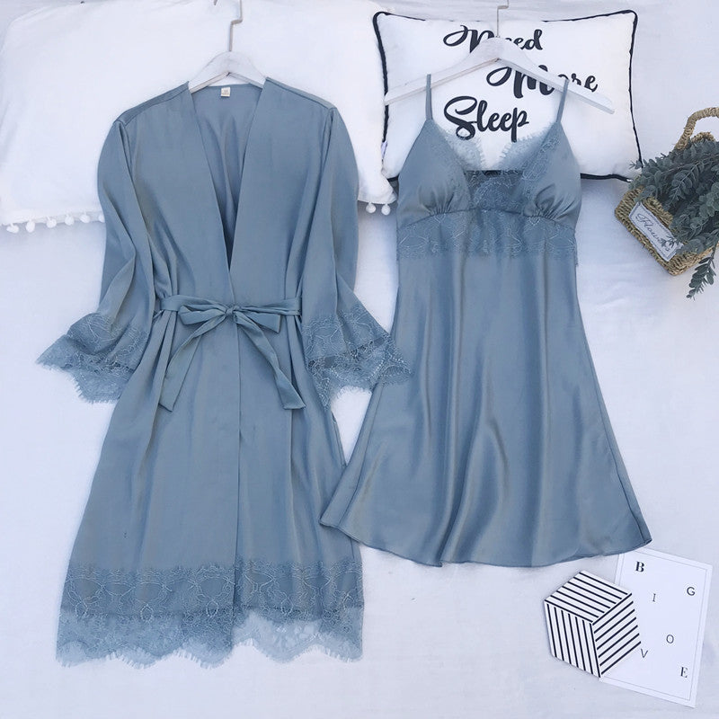 Spring and summer ice silk women's pajamas