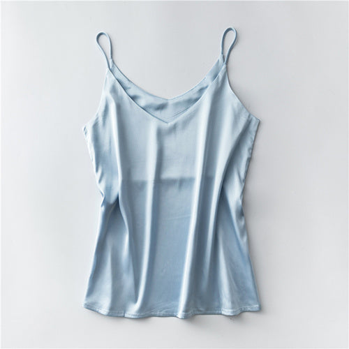 Women's short sleeveless ice silk top