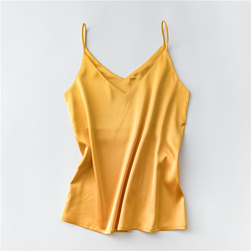 Women's short sleeveless ice silk top