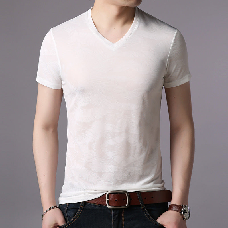 Men's ice silk short sleeve T-shirt