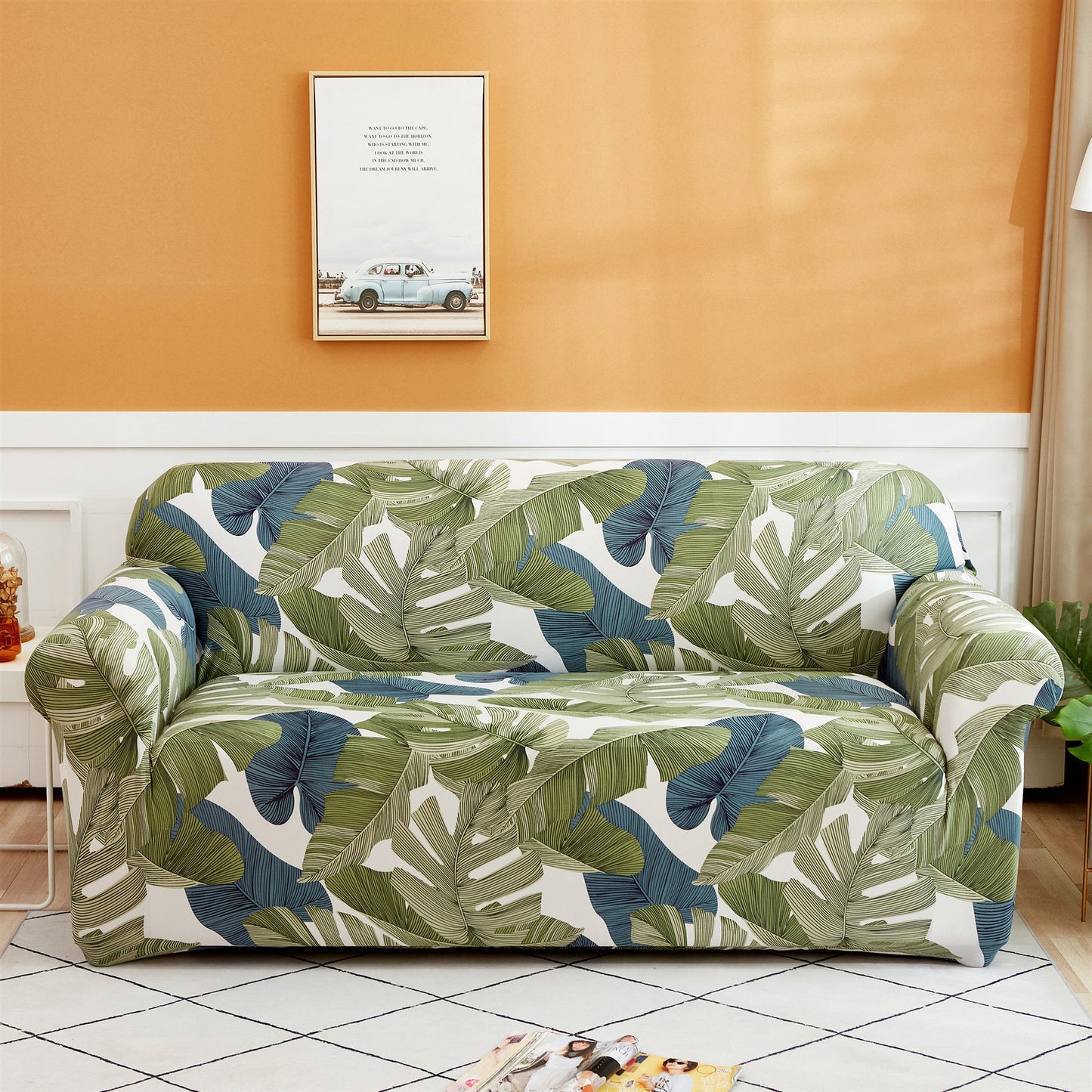 Milk Silk Printing Stretch Sofa Cover