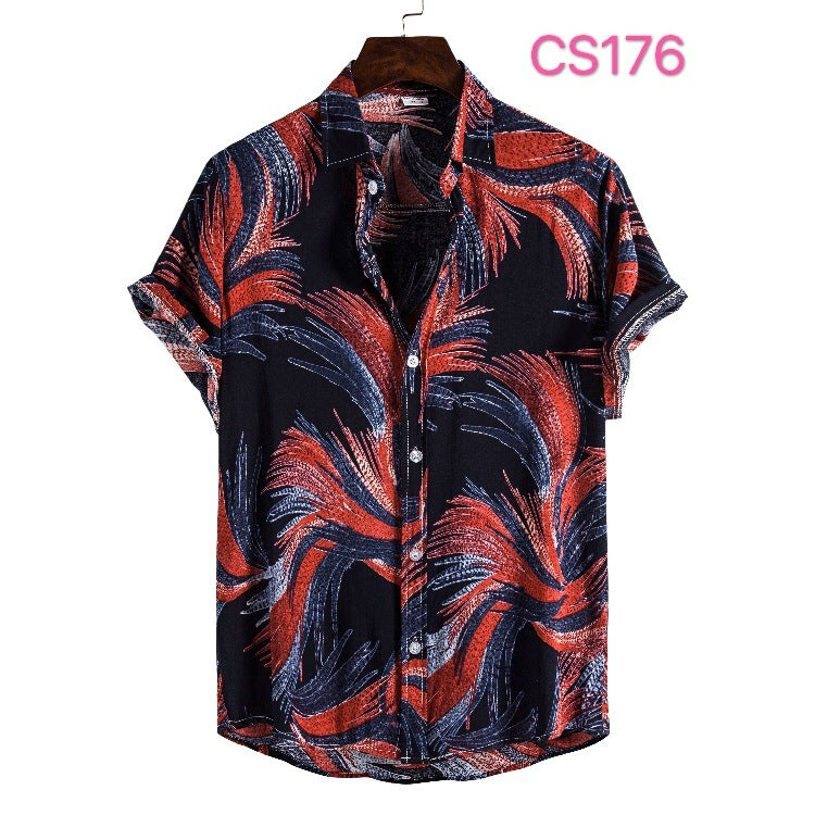 Style Silk Cotton Short-sleeved Lapel Shirt