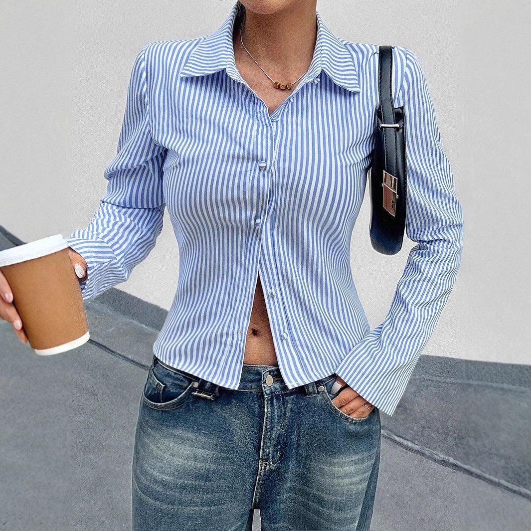 Stravelle Stripe V-Neck Shirt