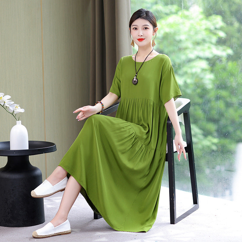 High End Floral Cotton Silk Dress For Women