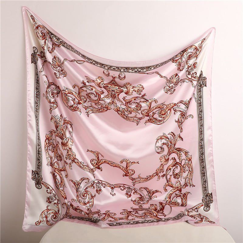 Real Shot Silk Factory Wholesale Artificial Silk Satin Square 90x90cm Scarf