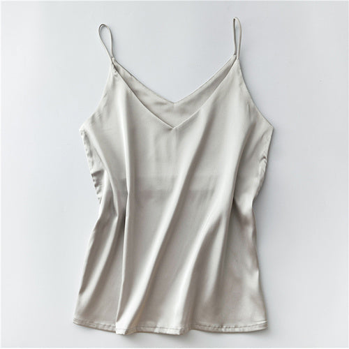 Women's short sleeveless ice silk top