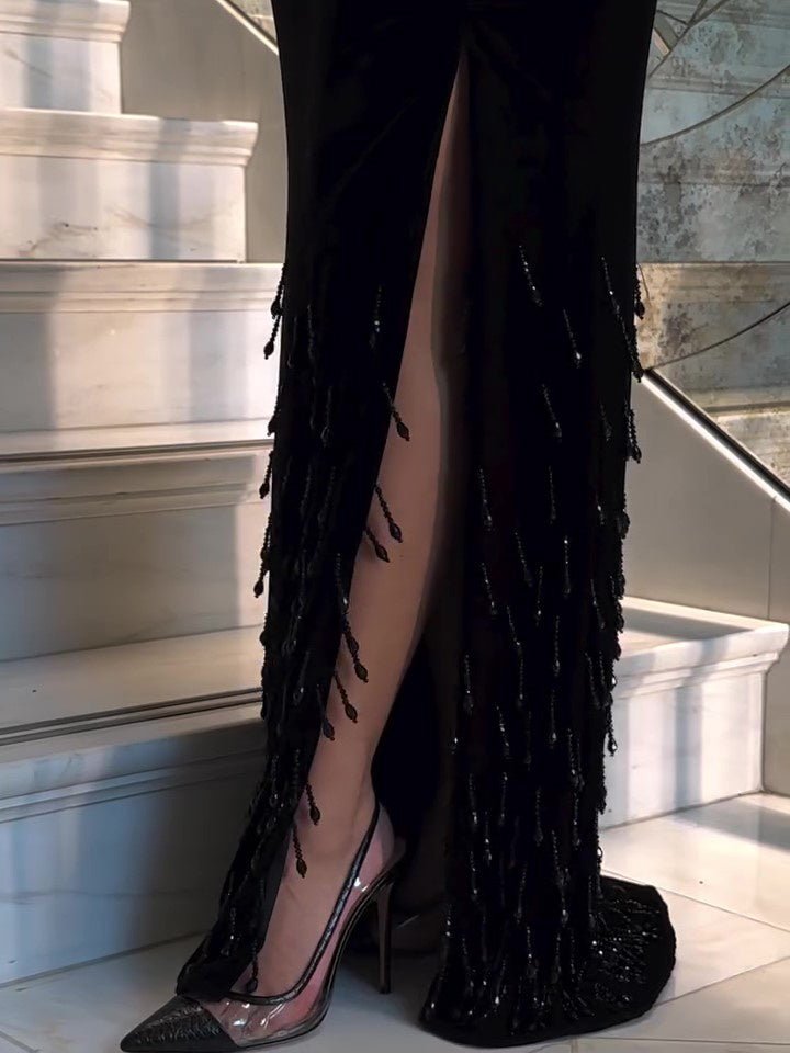 Midnight Mirage Fringe Dress