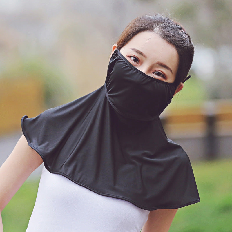 Sunscreen ice silk drinking mask women