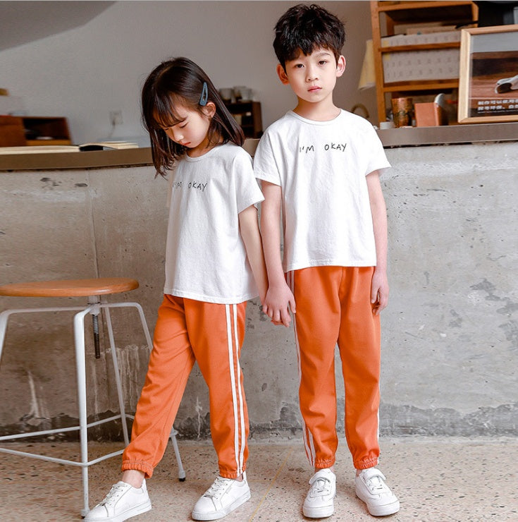 Children's loose ice silk sweatpants