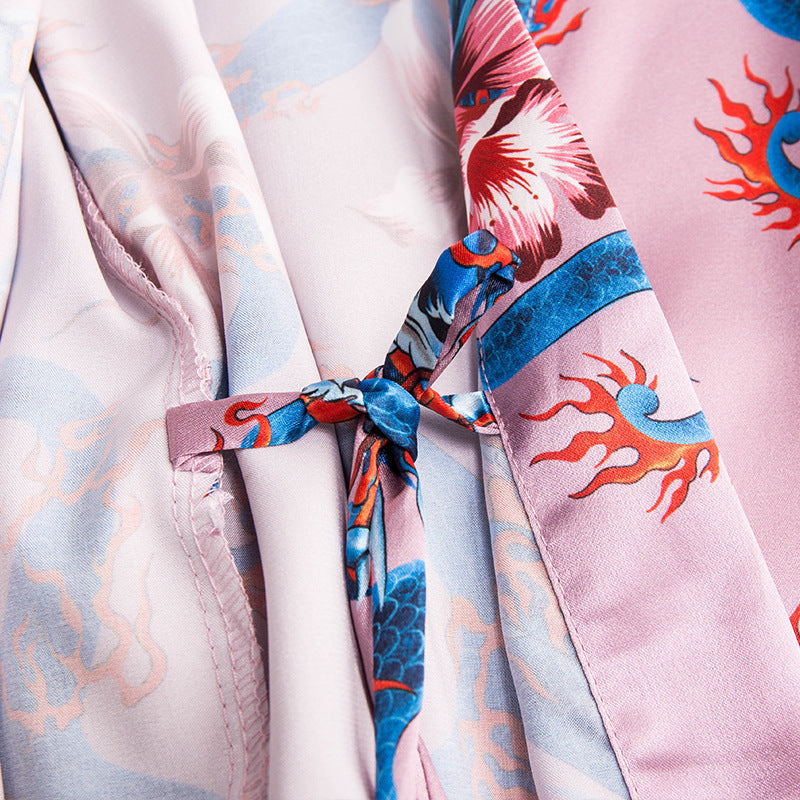 Summer ice silk robe