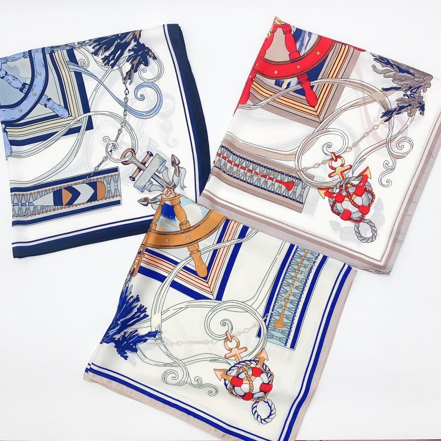 Sun shading printed silk scarf
