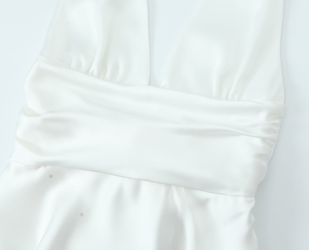 French Fashion Silk Satin Sexy Sling Dress