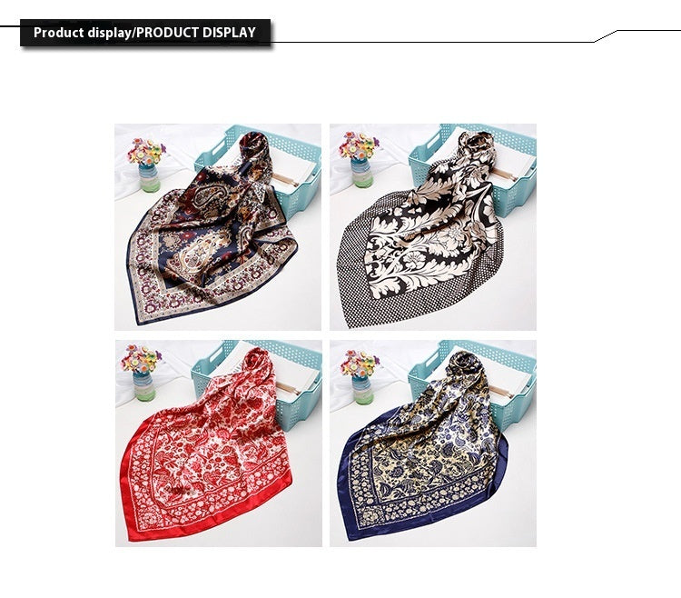 Artificial Silk Small Square Towel Chinese Style
