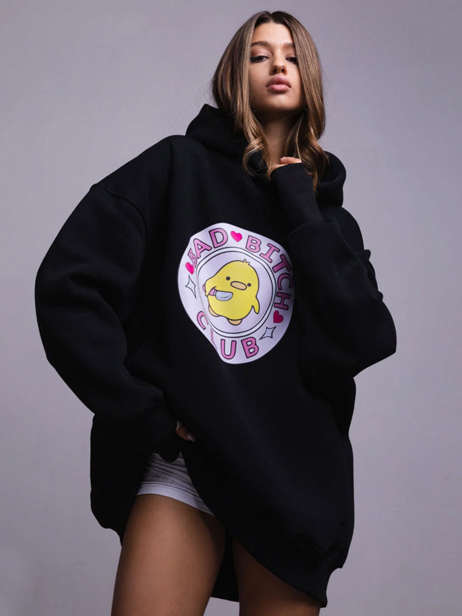 Playful Duck Print Unisex Hoodie