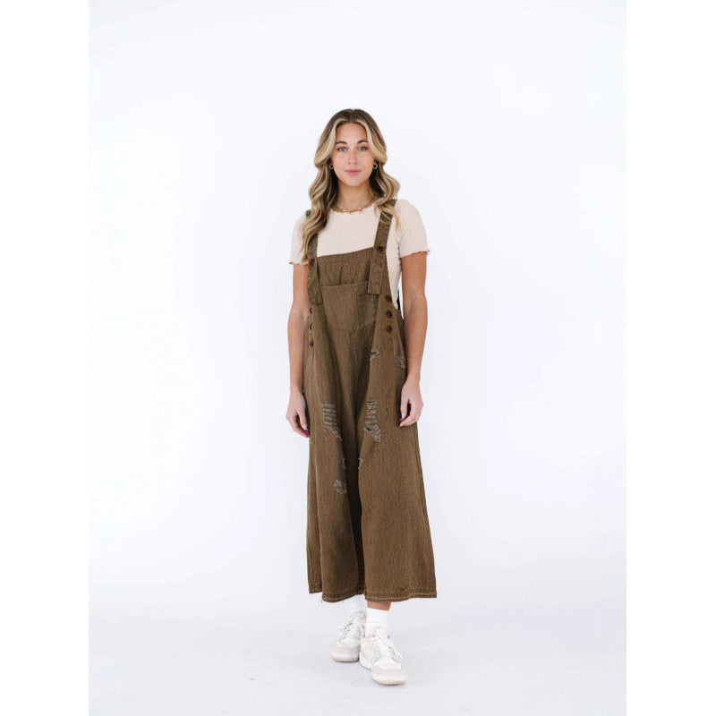 Vintage Rebel Wide-Leg Overalls