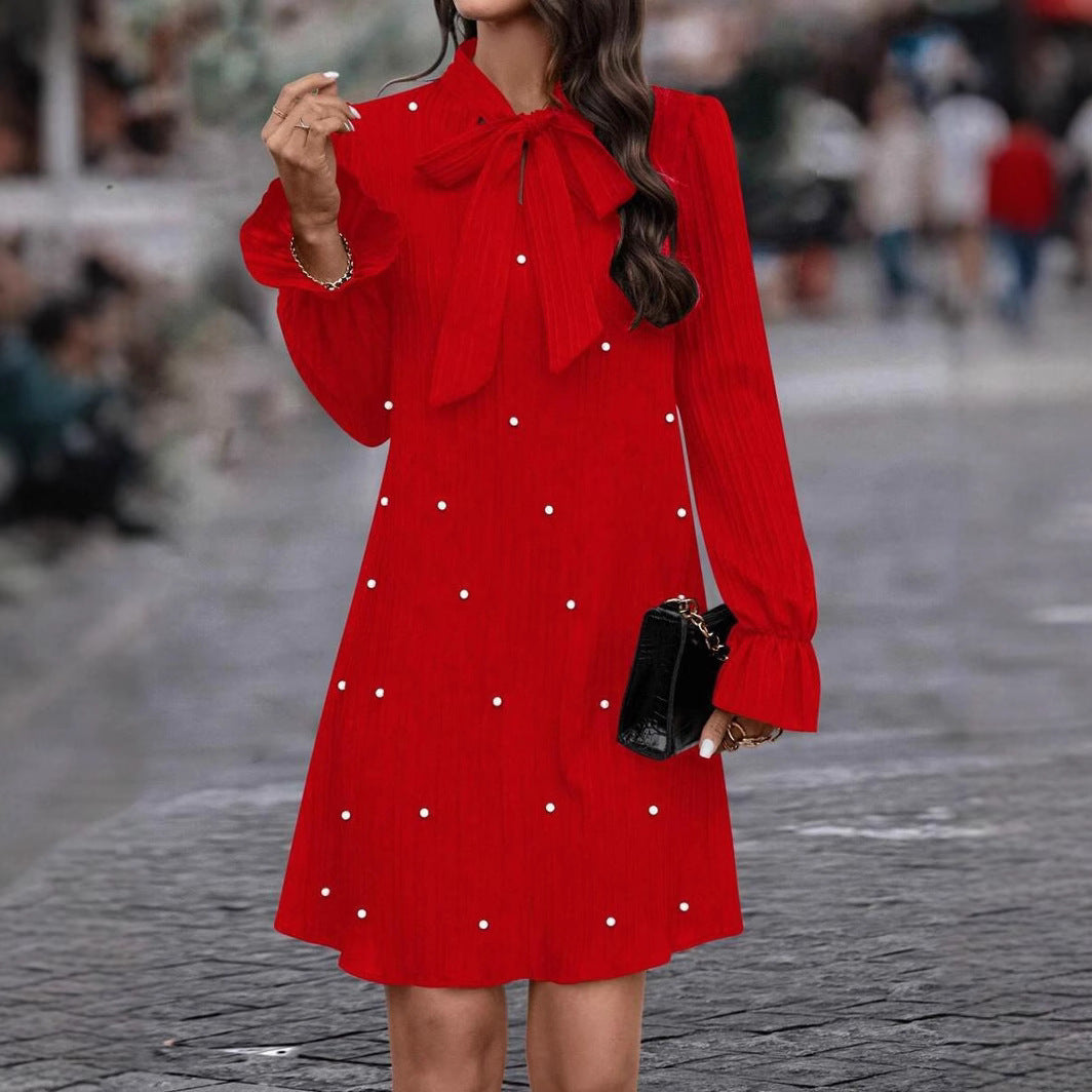 The Amelisse Pearl-Tie Dress