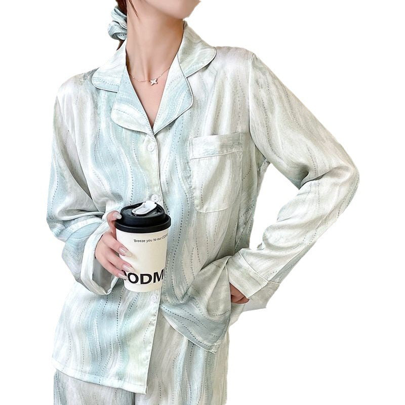 Women's Comfortable Fashion Loose Soft Light Soft Ice Silk Pajamas