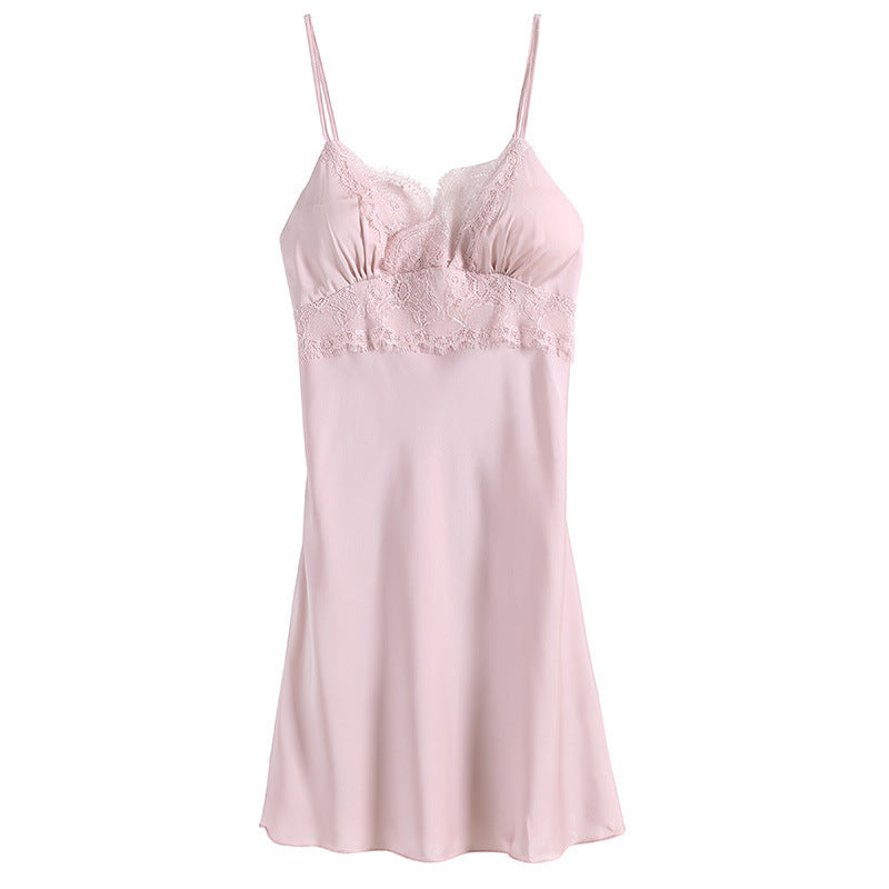 Thin Ice Silk Sexy Nightdress With Comfortable Satin