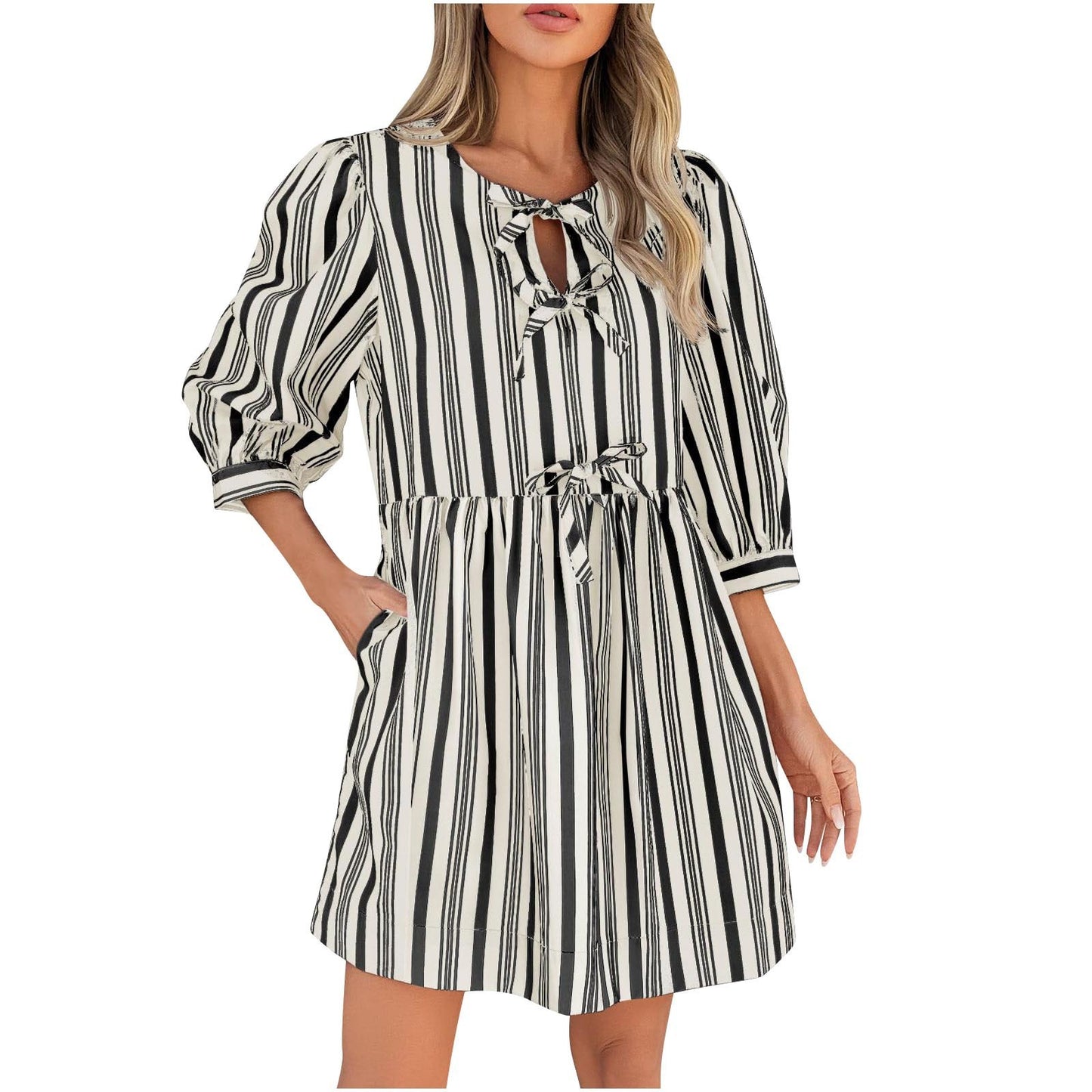 StripeWhim Bow-Tie Dress