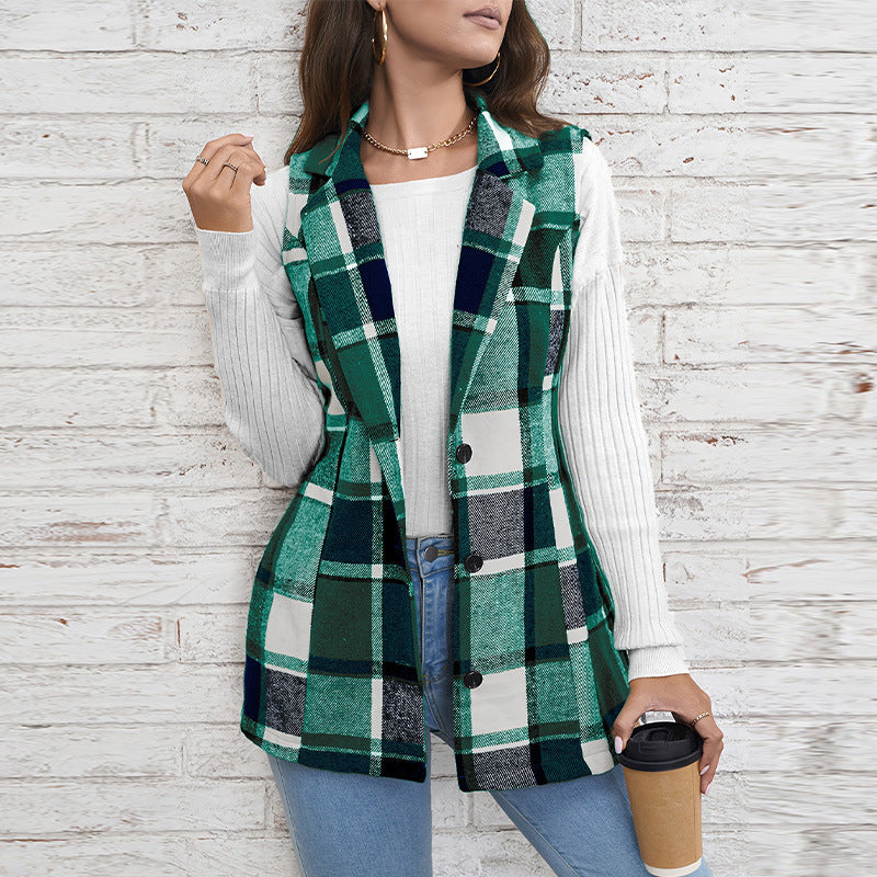 PlaidMuse™ Sleeveless Vest