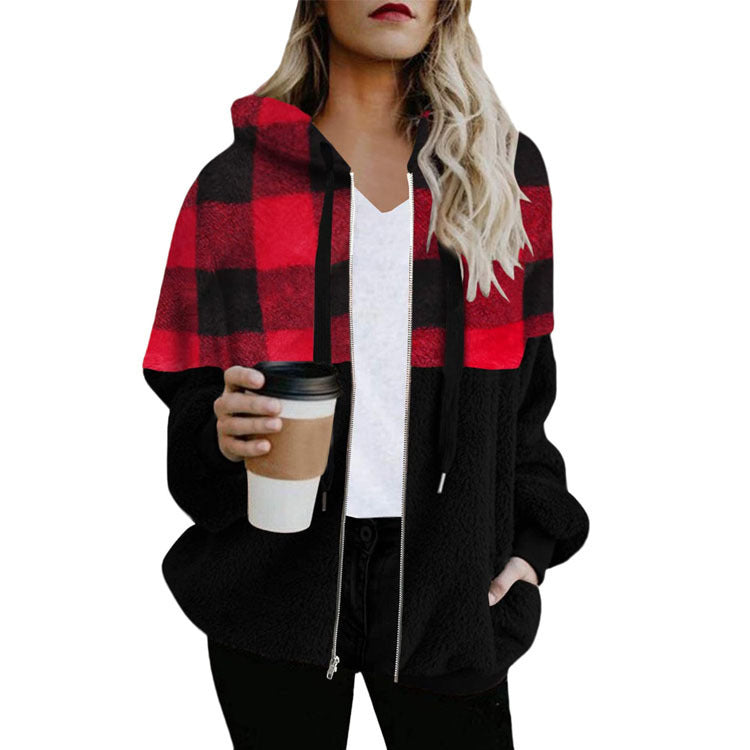 CuddlePlaid Zip Hoodie
